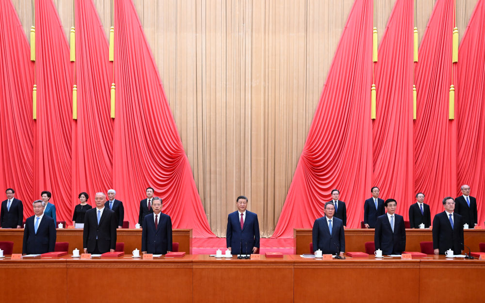 6月24日，全国科技大会、国家科学技术奖励大会和中国科学院第二十一次院士大会、中国工程院第十七次院士大会在北京人民大会堂隆重召开。习近平、李强、赵乐际、王沪宁、蔡奇、丁薛祥、李希等出席大会。新华社记者 谢环驰 摄